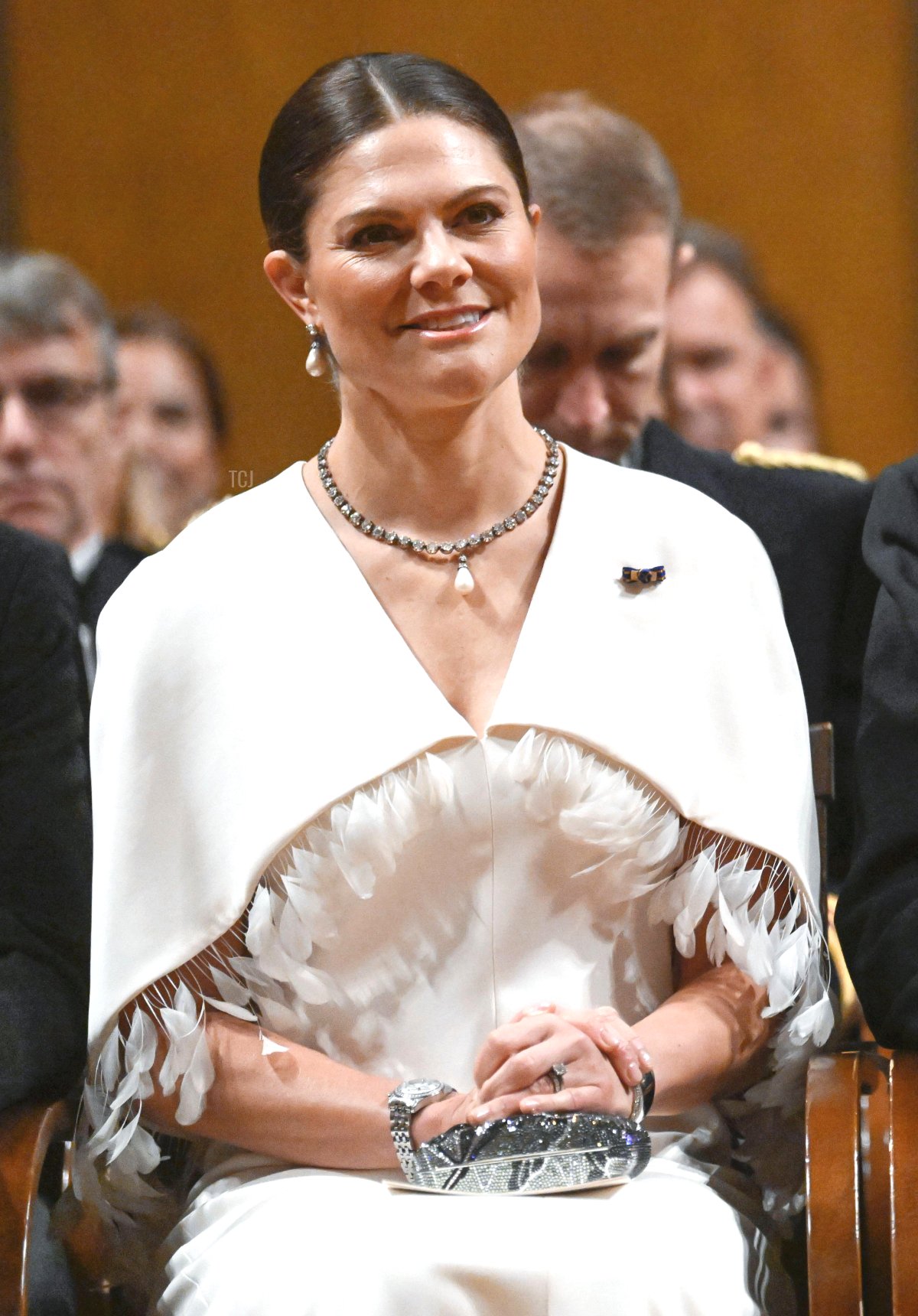 Crown Princess Victoria of Sweden, King Willem-Alexander of the Netherlands and Queen Silvia of Sweden where the Dutch King and Queen are hosting a concert with Tim Kliphuis Ensemble for their Swedish hosts and invited guests. Stockholm, Sweden, 12 October 2022