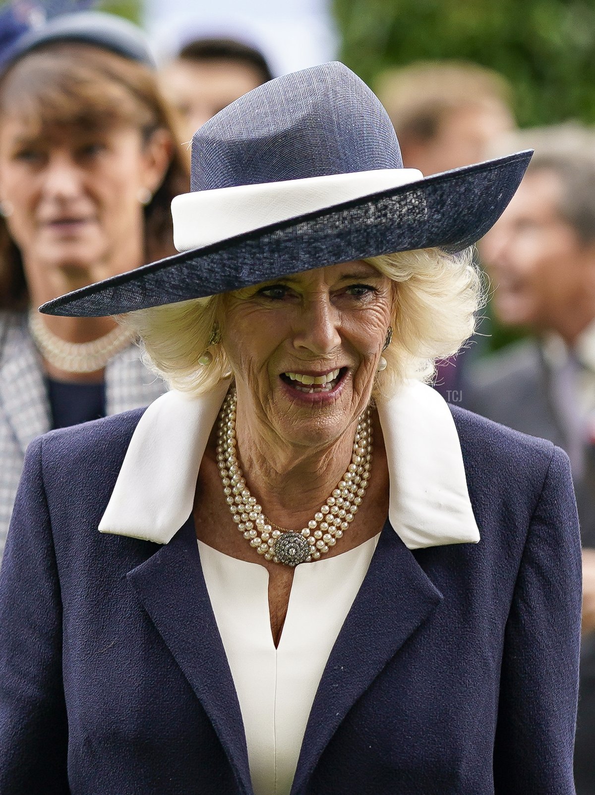 Camilla, Queen Consort at Ascot Racecourse on October 15, 2022 in Ascot, England