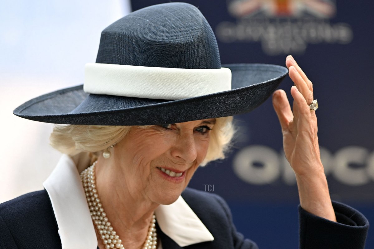 Camilla, Queen Consort at Ascot Racecourse on October 15, 2022 in Ascot, England