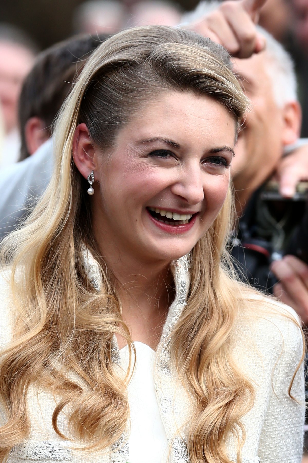 Newlywed Princess Stephanie of Luxembourg walks amongst the crowds following the civil ceremony for the wedding of Prince Guillaume of Luxembourg and Stephanie de Lannoy at the Hotel De Ville on October 19, 2012 in Luxembourg