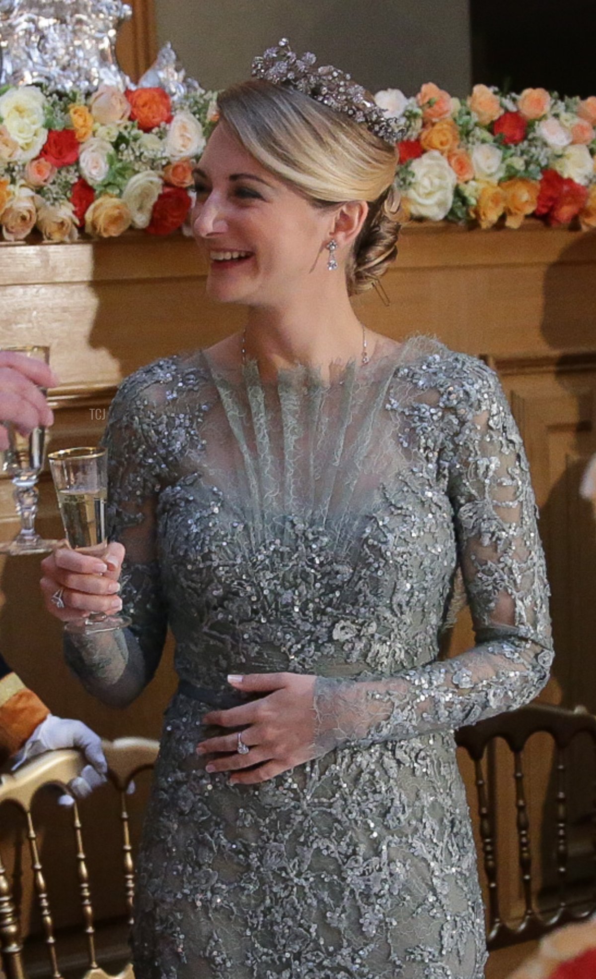 In this handout image provided by the Grand-Ducal Court of Luxembourg, Grand Duke Henri of Luxembourg and Countess Stephanie de Lannoy attend a Gala dinner for the wedding of Prince Guillaume of Luxembourg and Countess Stephanie de Lannoy at the Grand-ducal Palace on October 19, 2012 in Luxembourg