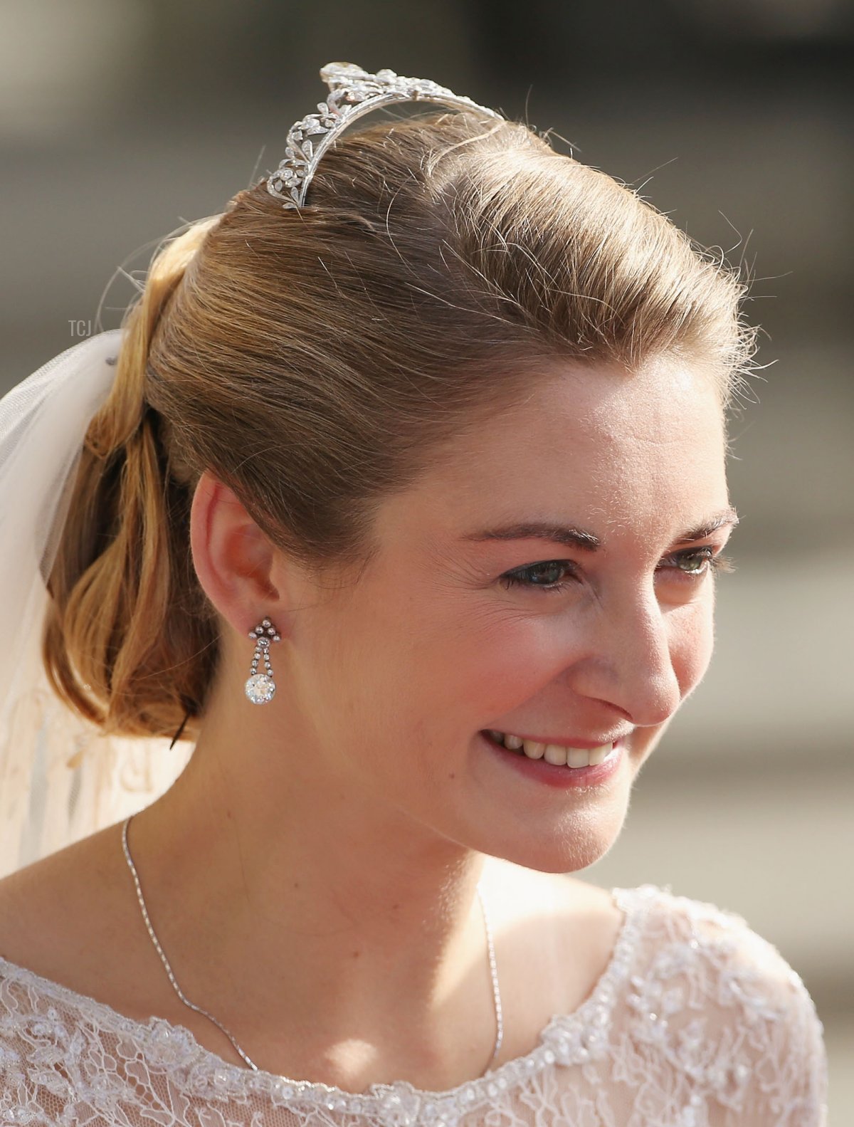 Princess Stephanie of Luxembourg is seen after the wedding ceremony of Prince Guillaume Of Luxembourg and Princess Stephanie of Luxembourg at the Cathedral of our Lady of Luxembourg on October 20, 2012 in Luxembourg