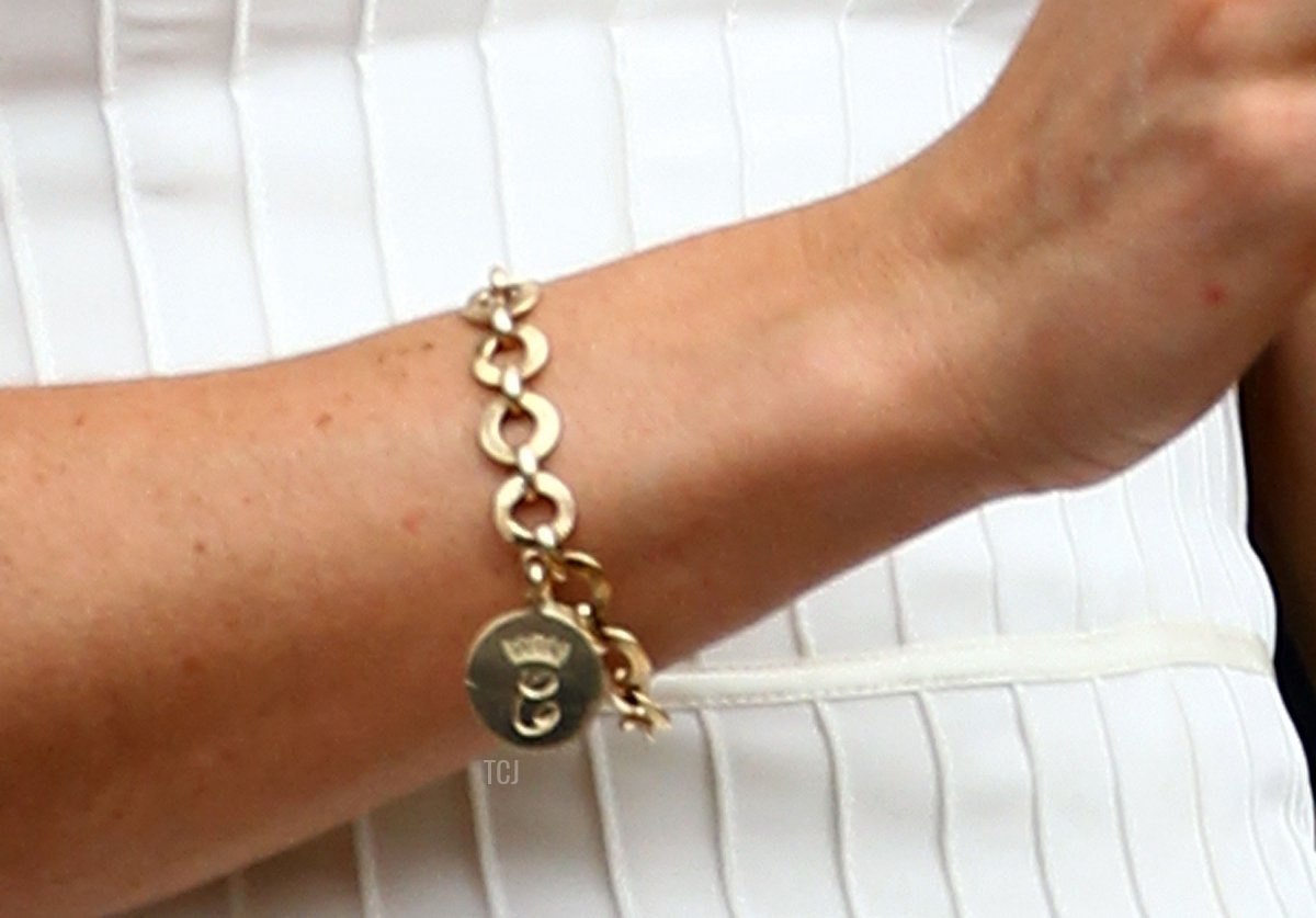 Catherine, Duchess of Cambridge (bracelet detail) attends the fourth round match between Tsvetana Pironkova of Bulgaria and Venus Williams of the United States on Day Seven of the Wimbledon Lawn Tennis Championships at the All England Lawn Tennis and Croquet Club on June 27, 2011 in London, England