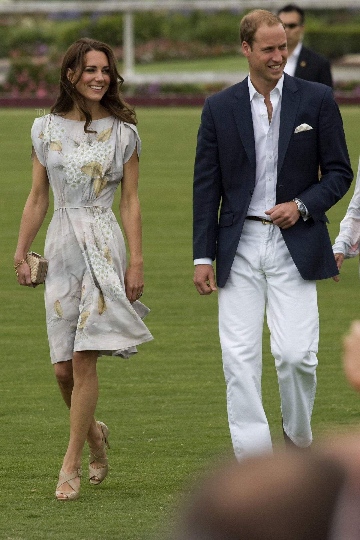 Britain's Prince William and Catherine, The Duchess of Cambridge, arrive at the Santa Barbara Polo & Racquet Club for The Foundation Polo Challenge in Carpinteria, California, on July 9, 2011