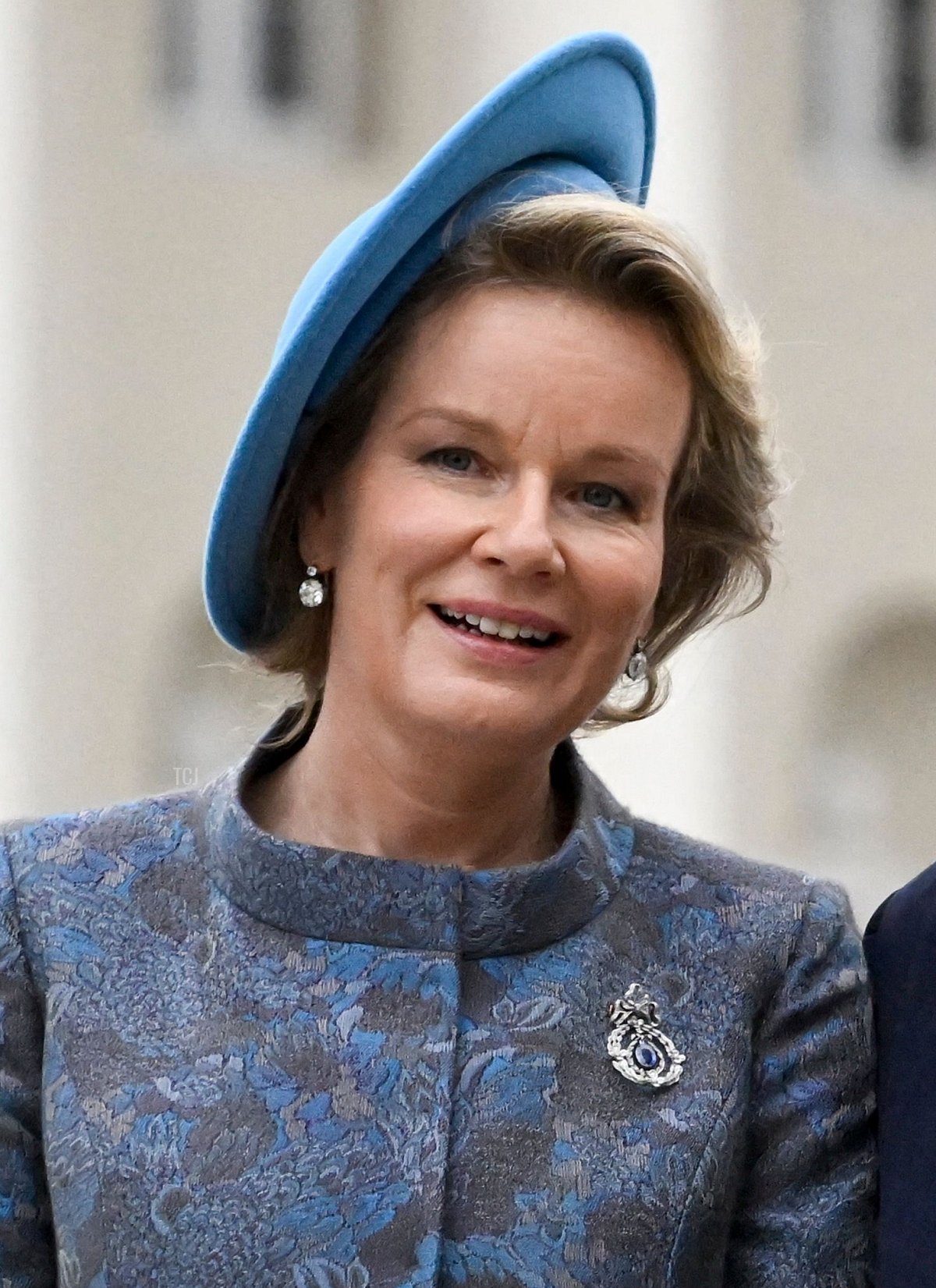 Queen Mathilde of Belgium and King Philippe - Filip of Belgium pose for the photographer at the official state visit of the Belgian Royal Couple to the Republic of Lithuania, Monday 24 October 2022, in Vilnius