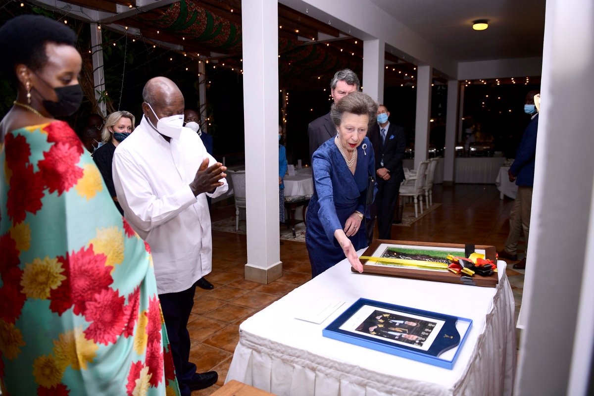 The Princess Royal hosts a dinner at the British High Commissioner’s residence in Kampala, Uganda