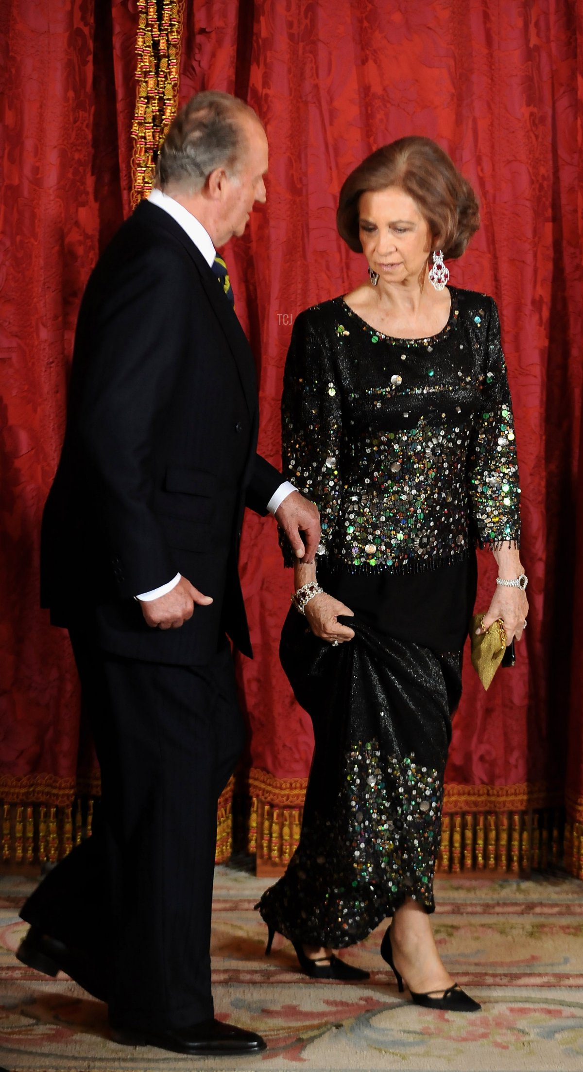 King Juan Carlos and Queen Sofia of Spain receive King Abdullah Bin Abdelaziz Al Saud of Saudi ArabiaJuly 15, 2008 at the Royal Palace in Madrid, Spain