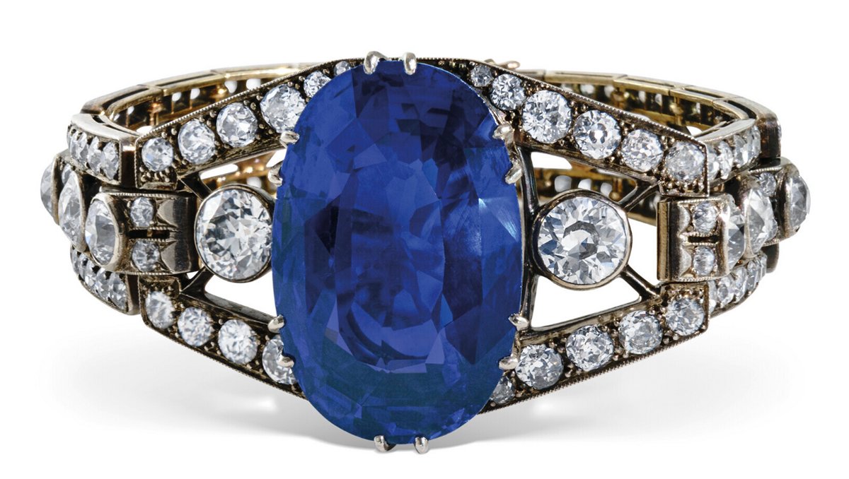 Antique Sapphire and Diamond Bracelet