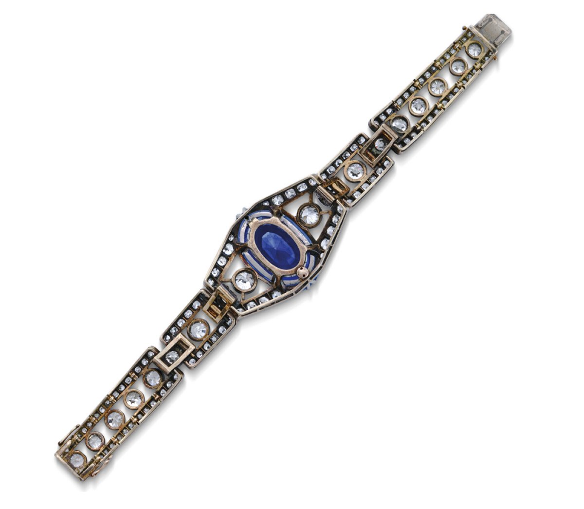 Antique Sapphire and Diamond Bracelet