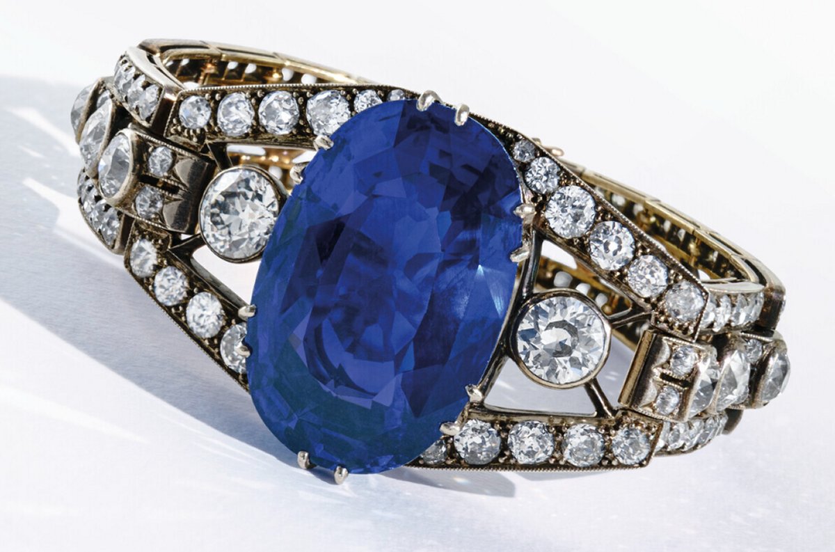 Antique Sapphire and Diamond Bracelet