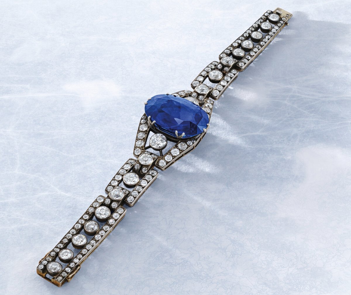Antique Sapphire and Diamond Bracelet