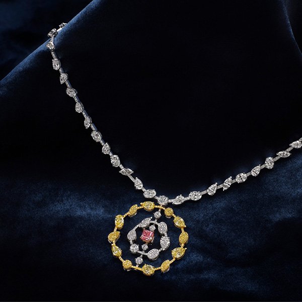 The Grace Diamond set in the "La Vie en Rose" Necklace