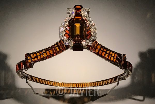 An Art Deco Citrine and Diamond Tiara, by Cartier