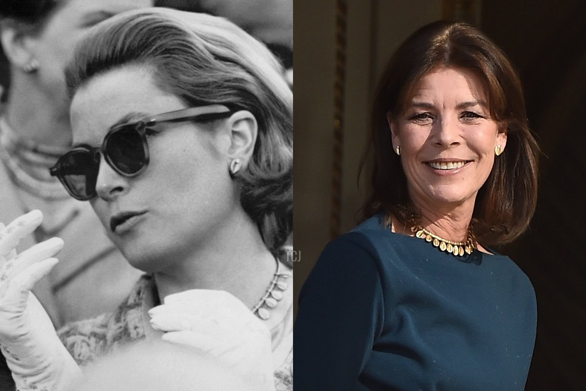 A picture taken on April 19, 1966, in Sevilla, shows Princess Grace of Monaco speaking with her husband, Prince Rainier, during a bullfight in Seville, Princess Caroline of Hanover attends the official presentation of the Monaco Twins on January 7, 2015 in Monaco