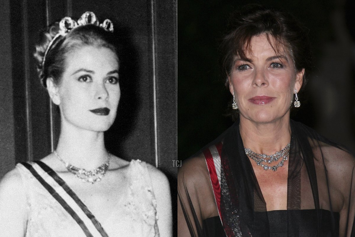 GRACE KELLY with husband prince Ranier of Monaco and ex King Farouk of Egypt, Princess Caroline of Hanover arrives to attend a Gala Evening at the Salle Garnier as part of Monaco's National Day celebrations on November 19, 2006, in Monte Carlo