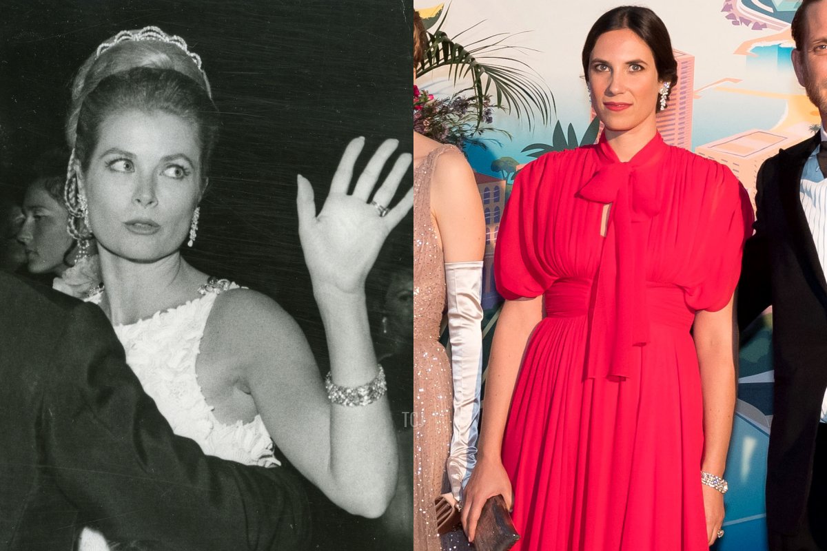 Princess Grace of Monaco, Alexandra of Hanover, Dimitri Rassam, Charlotte Casiraghi, Pierre Casiraghi, Beatrice Borromeo, Tatiana Casiraghi and Andrea Casiraghi attend the Rose Ball 2019 to benefit the Princess Grace Foundation on March 30, 2019 in Monaco