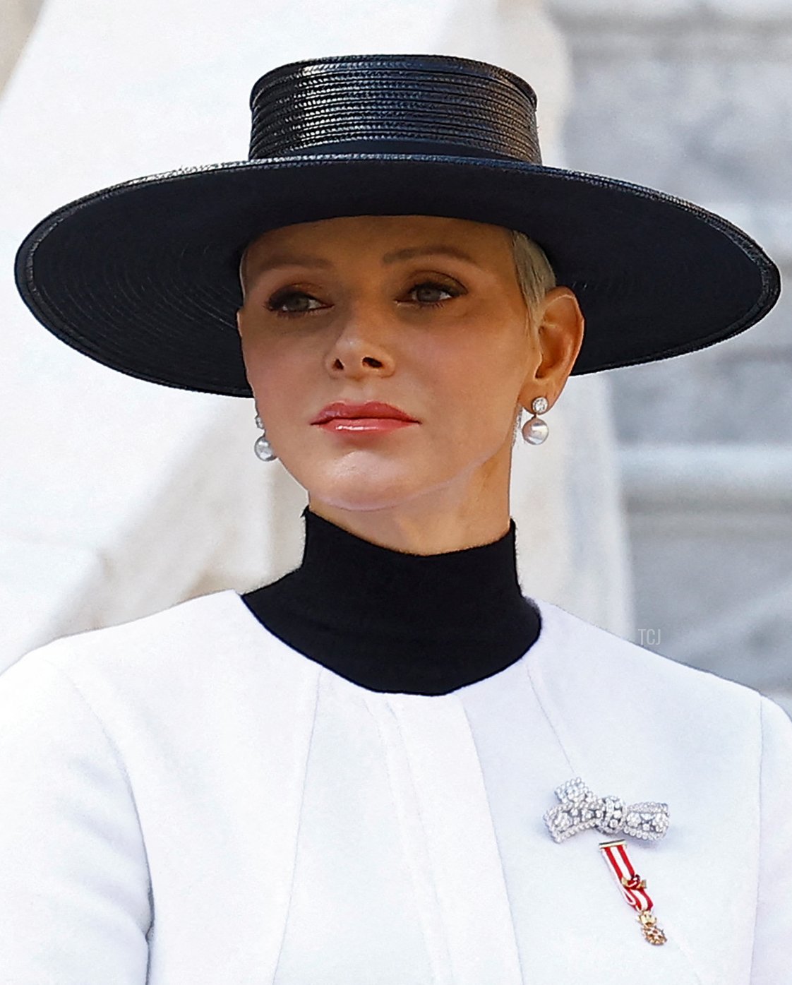 Princess Charlene of Monaco attends celebrations as part of ceremonies marking the National Day at the Palace in Monaco on November 19, 2022