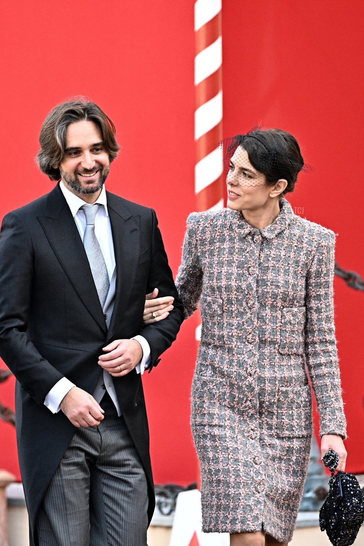 Dimitri Rassam and Charlotte Casiraghi Rassam attend the Monaco National Day on November 19, 2022 in Monte-Carlo, Monaco