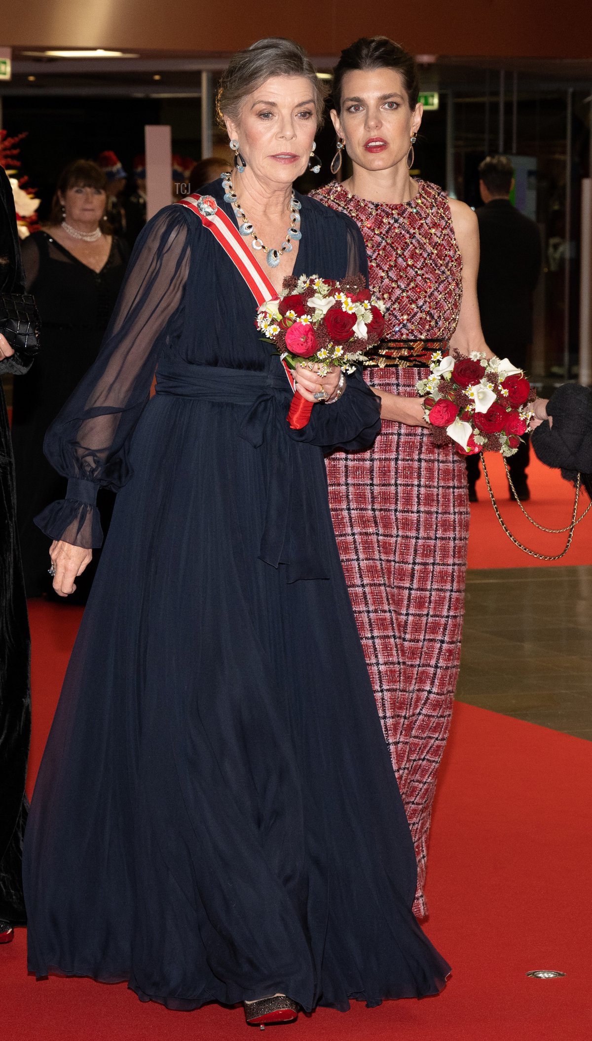 Dimitri Rassam, Beatrice Borromeo, Tatiana Santo Domingo, Princess Caroline of Hanover and Charlotte Casiraghi attend a Gala at the Grimaldi Forum during the Monaco National Day on November 19, 2022 in Monte-Carlo, Monaco