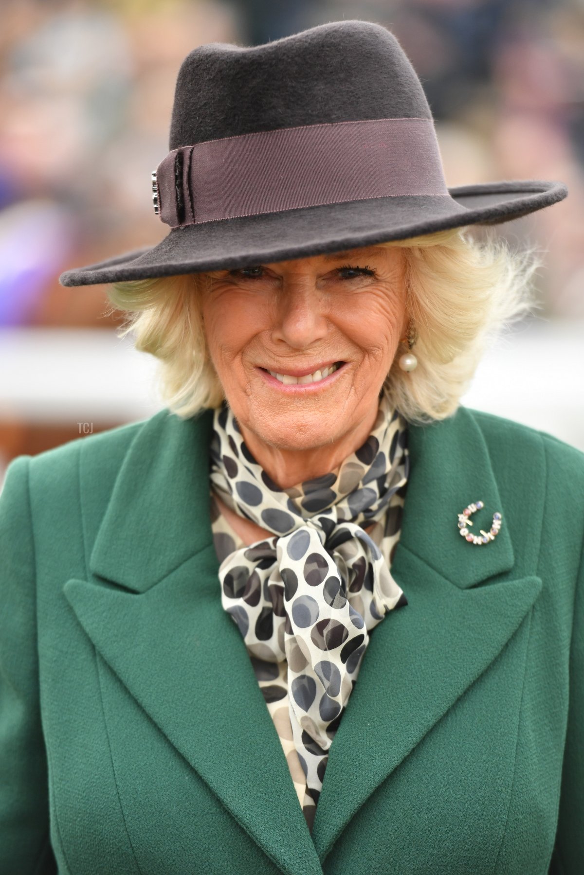 Camilla, Duchess of Cornwall attends Ladies Day at the Cheltenham Festival at Cheltenham Racecourse on March 11, 2020 in Cheltenham, England
