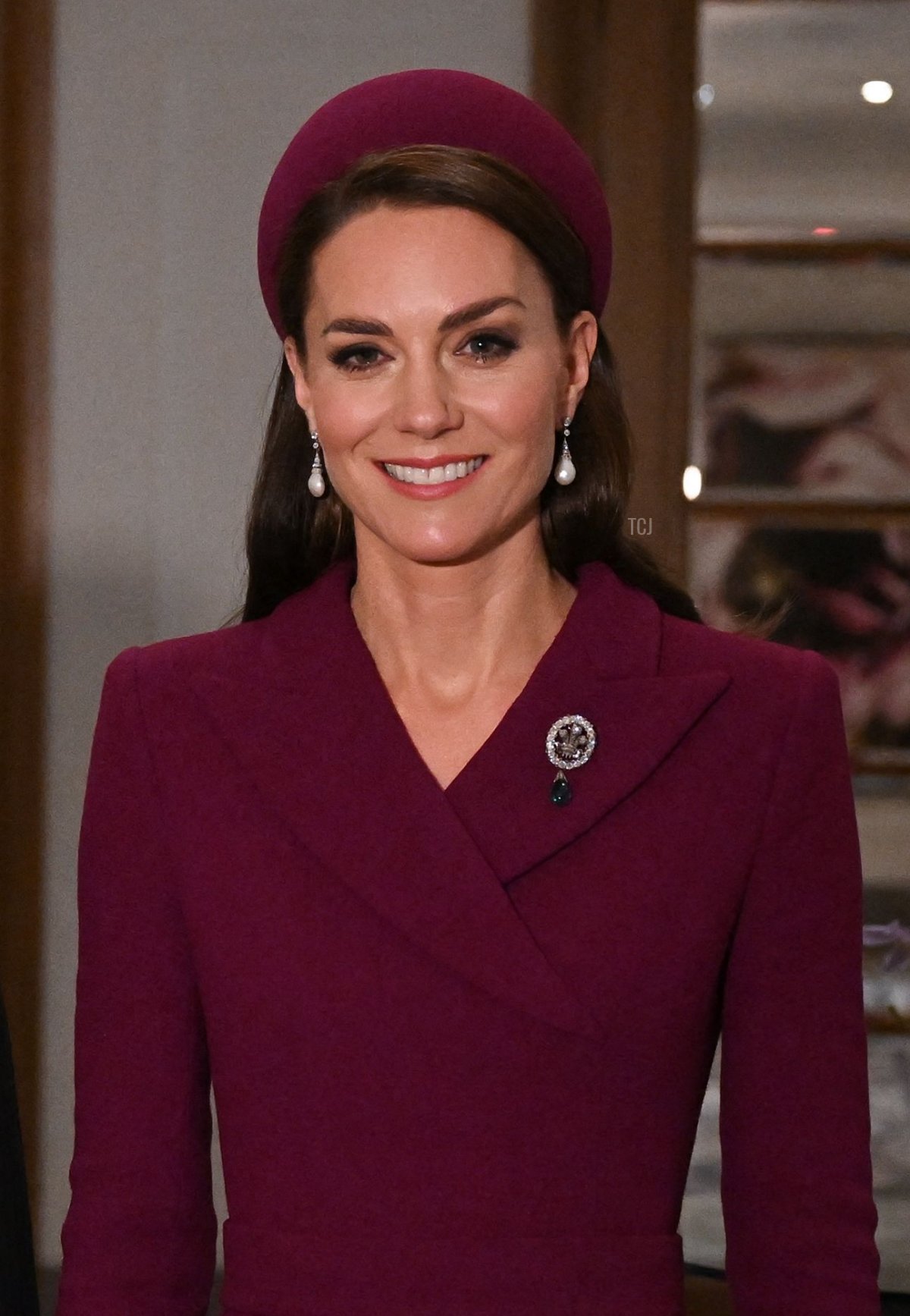 The Princess of Wales poses during a welcome meeting with South Africa's President Cyril Ramaphosa at the Corinthia Hotel in London on November 22, 2022, at the start of the president's two-day state visit (JUSTIN TALLIS/POOL/AFP via Getty Images)