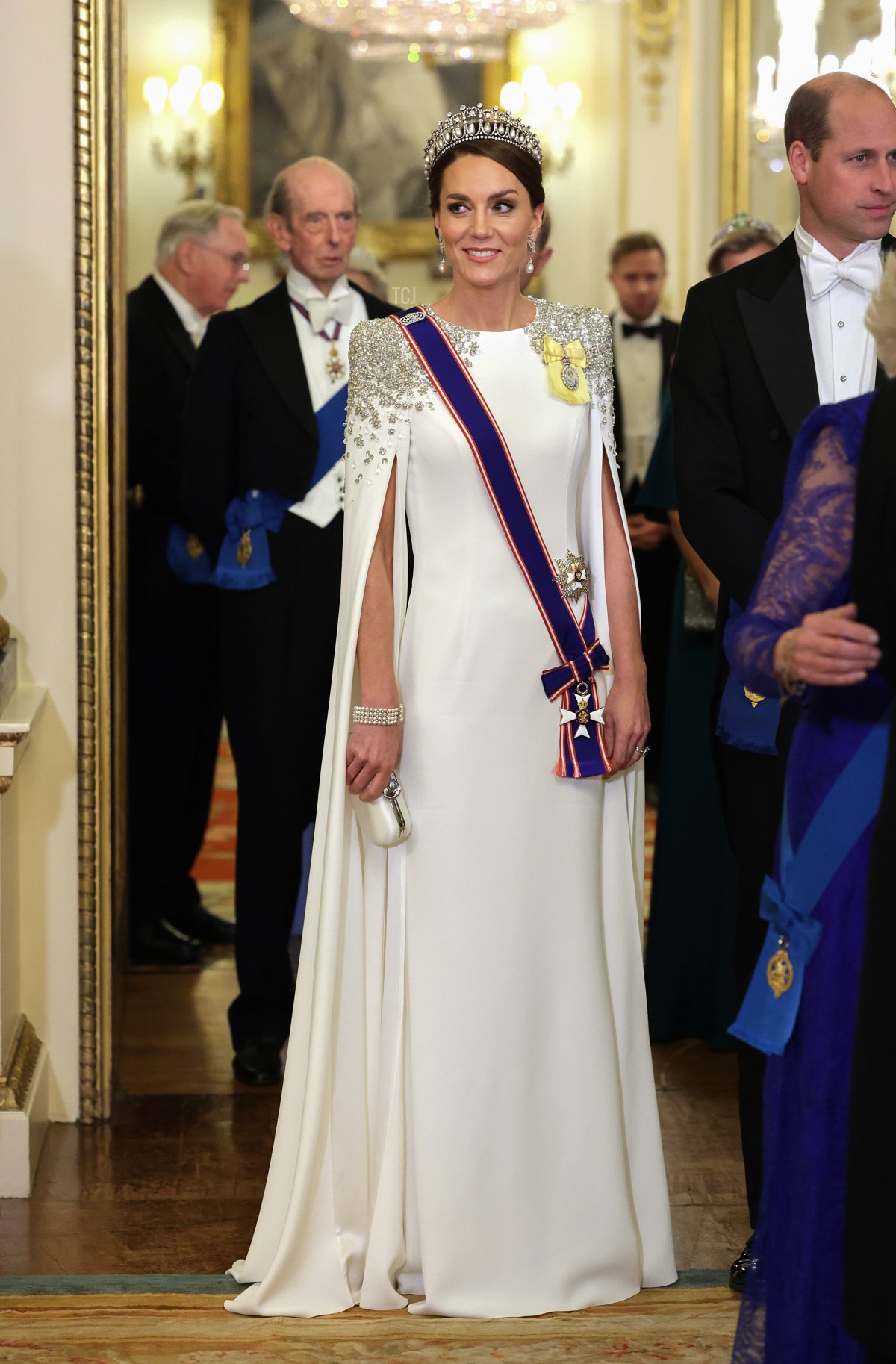 Catherine, Princess of Wales during the State Banquet at Buckingham Palace on November 22, 2022 in London, England