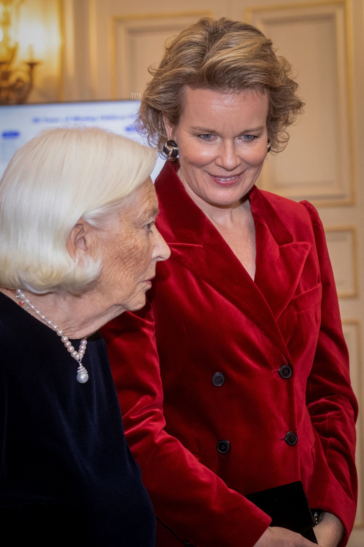 Queen Paola of Belgium and Queen Mathilde of Belgium pictured during an award ceremony and gala dinner on the occasion of the 20th anniversary of Missing Children Europe in Brussels, Tuesday 15 November 2022