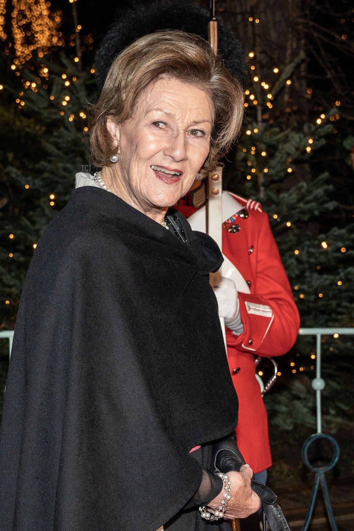Norway's Queen Sonja arrives at the premier of the ballet 'The Nutcracker' at Tivoli's Concert Hall in Copenhagen, on November 26, 2022
