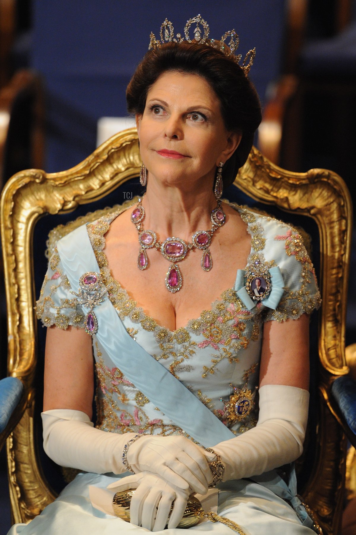 Queen Silvia of Sweden attends the Nobel Foundation Prize 2008 Awards Ceremony at the Concert Hall on December 10, 2008 in Stockholm, Sweden