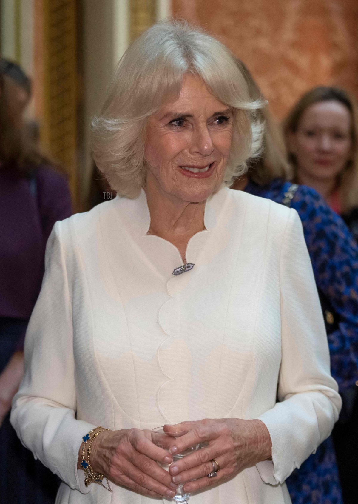 Camilla, Queen Consort attends a reception to raise awareness of violence against women and girls as part of the UN 16 days of Activism against Gender-Based Violence, in Buckingham Palace on November 29, 2022 in London, England