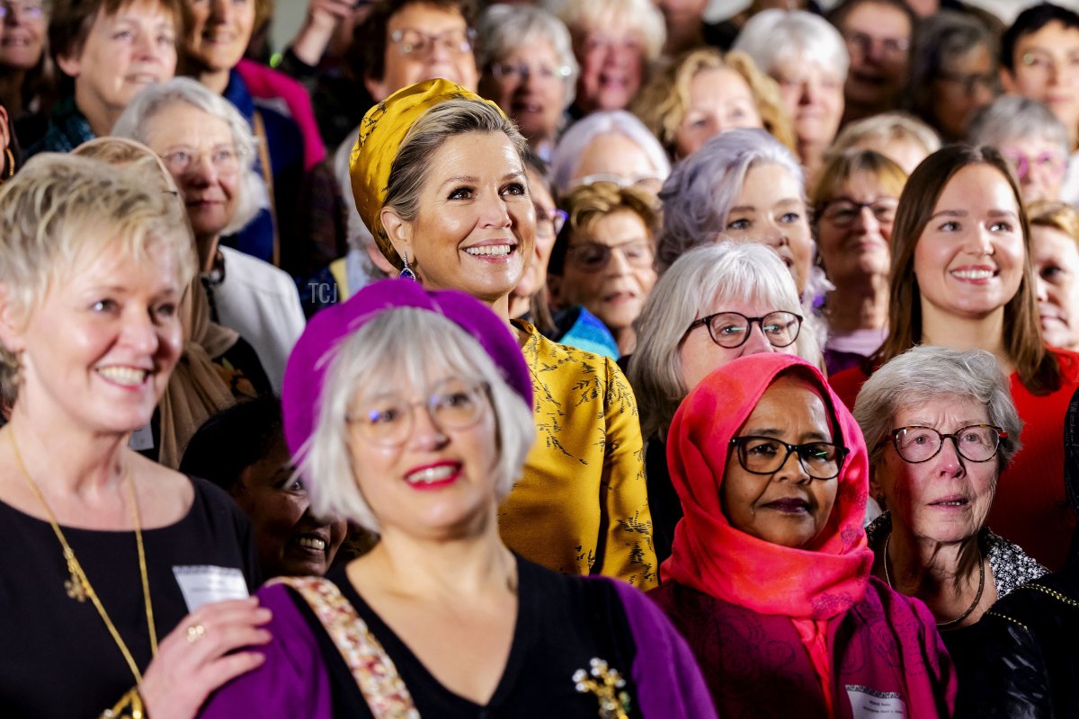 Queen Maxima of the Netherlands attends the opening of the exhibition "Royal embroidery - stories and craftmanship", at the Textile Museum in Tilburg on November 30, 2022