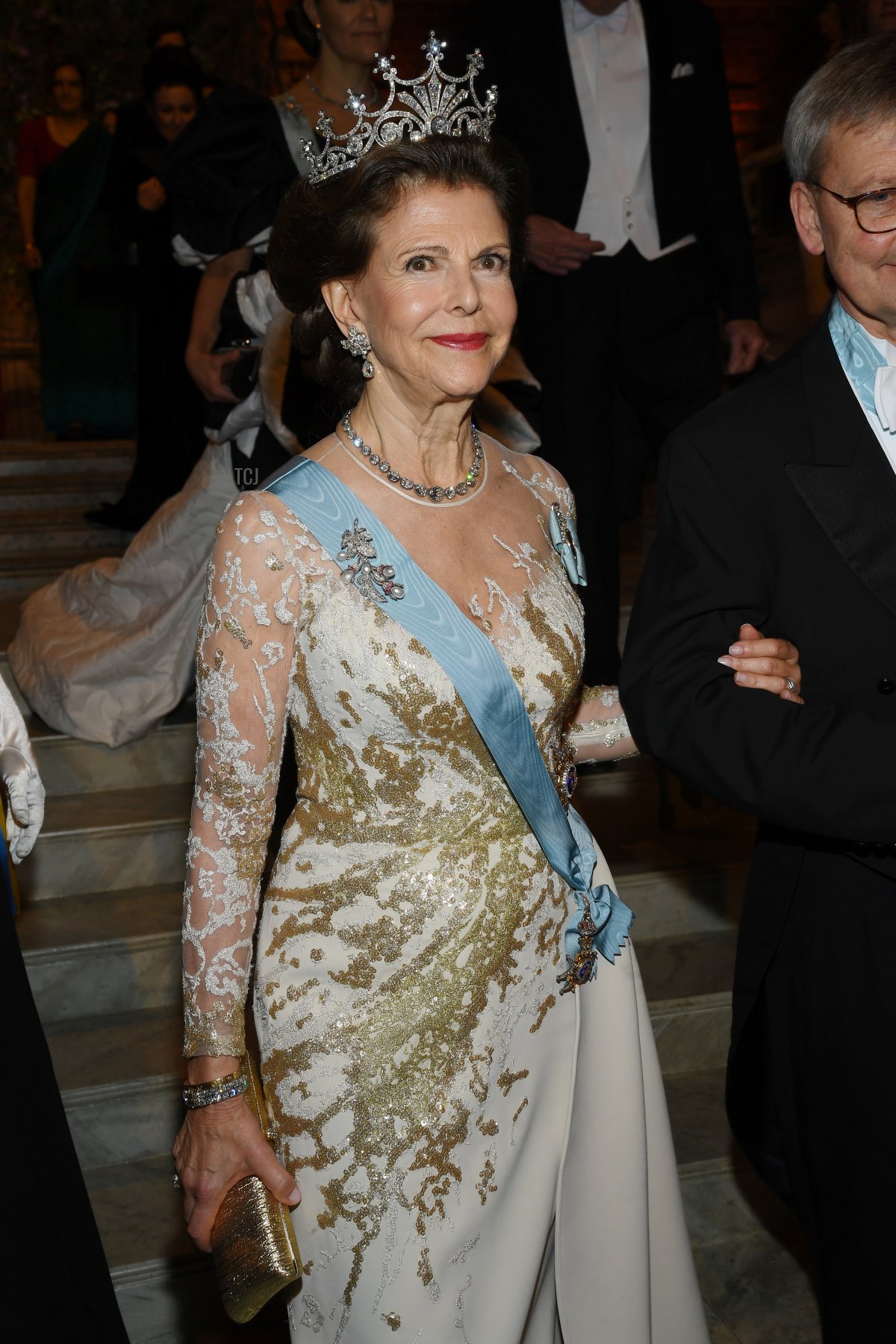 Queen Silvia of Sweden attends the Nobel Prize Banquet 2018 at City Hall on December 10, 2019 in Stockholm, Sweden