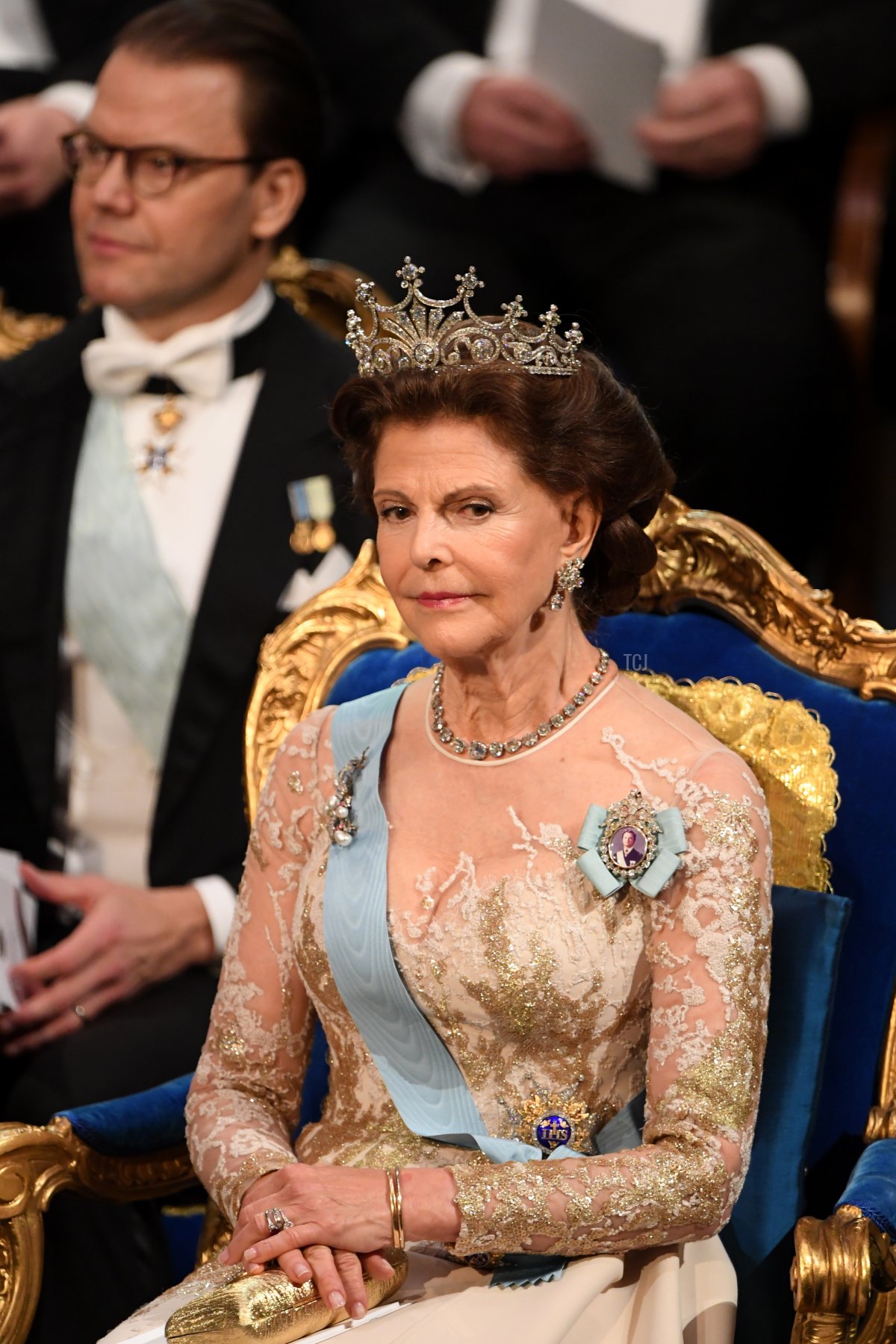 Queen Silvia of Sweden attends the Nobel Prize Awards Ceremony at Concert Hall on December 10, 2019 in Stockholm, Sweden