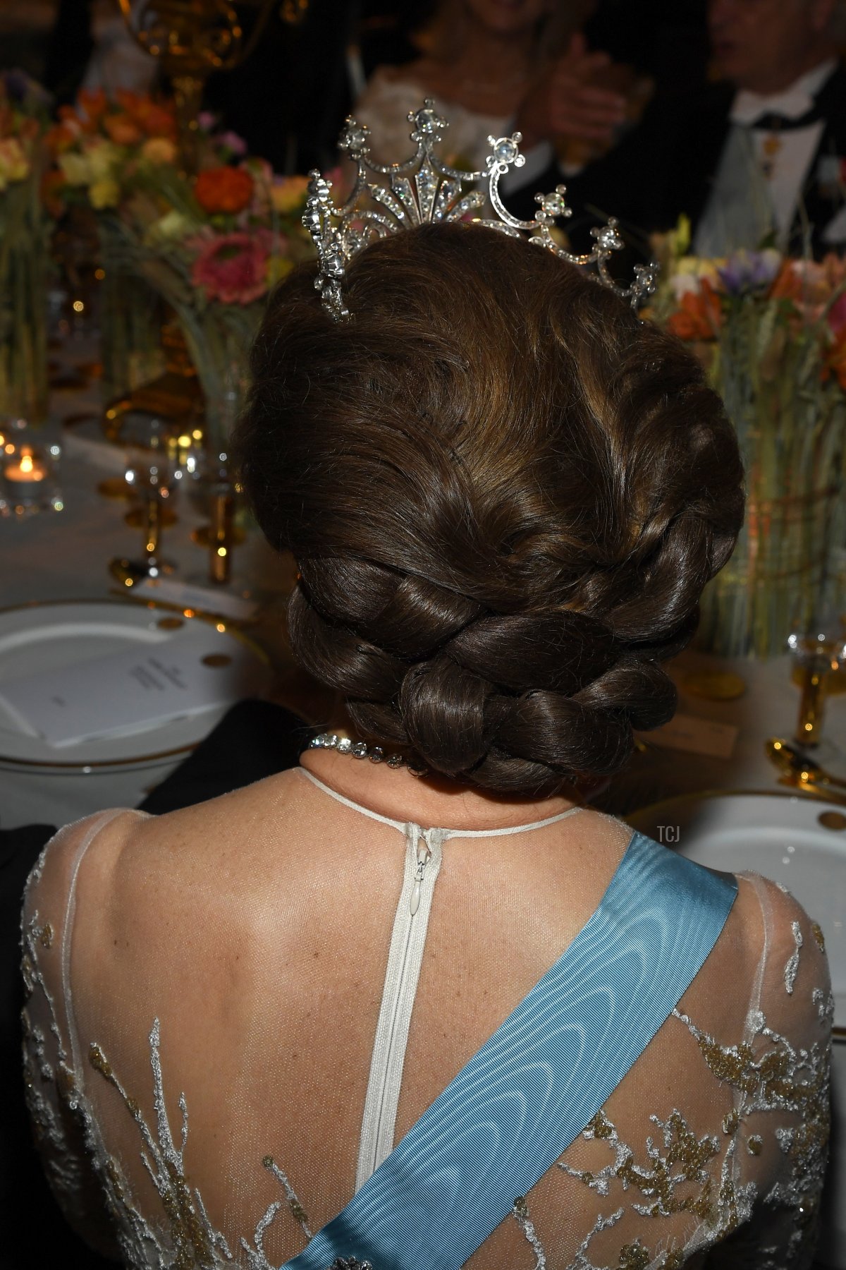 Queen Silvia of Sweden attends the Nobel Prize Banquet 2018 at City Hall on December 10, 2019 in Stockholm, Sweden