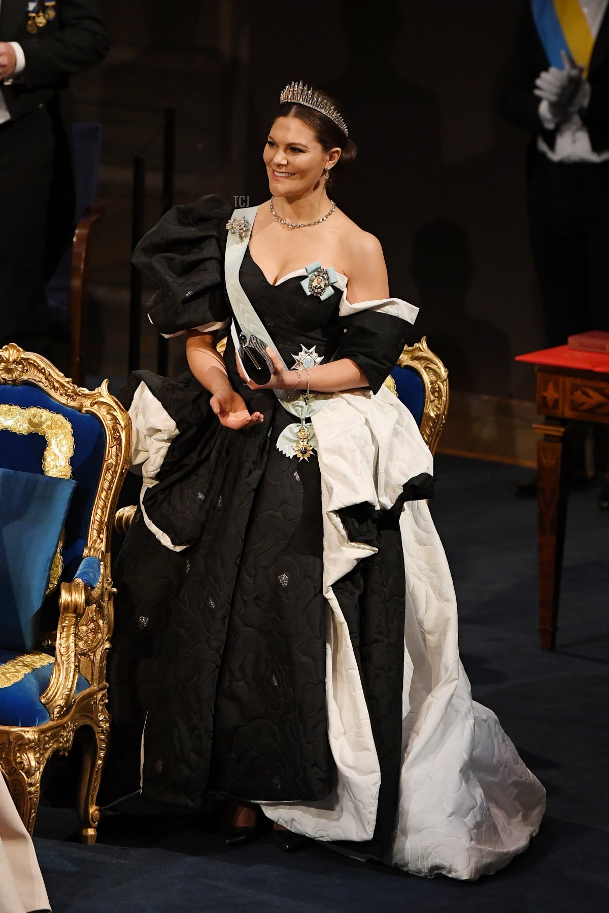 Crown Princess Victoria of Sweden attends the Nobel Prize Awards Ceremony at Concert Hall on December 10, 2019 in Stockholm, Sweden