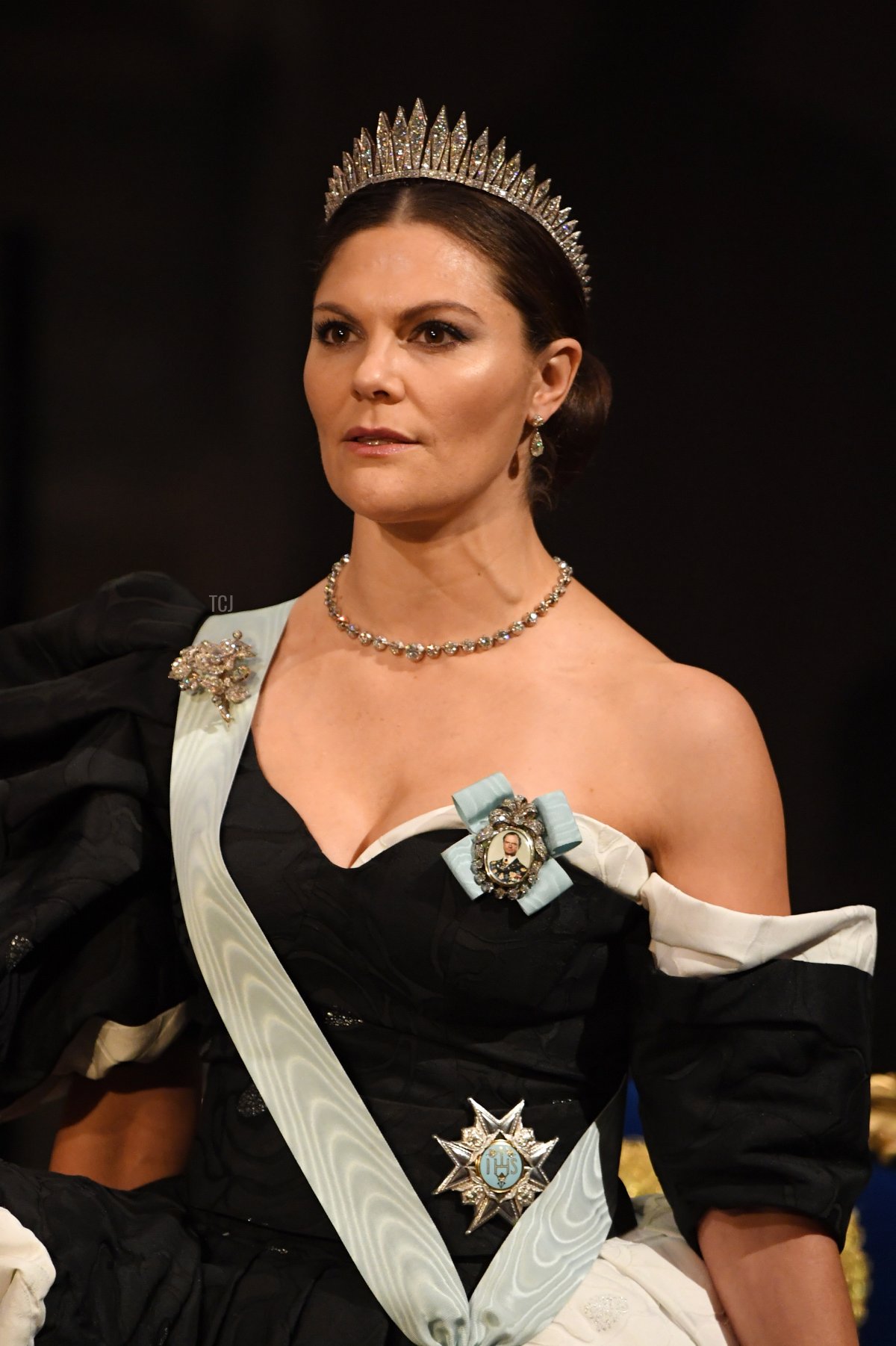Crown Princess Victoria of Sweden attends the Nobel Prize Awards Ceremony at Concert Hall on December 10, 2019 in Stockholm, Sweden