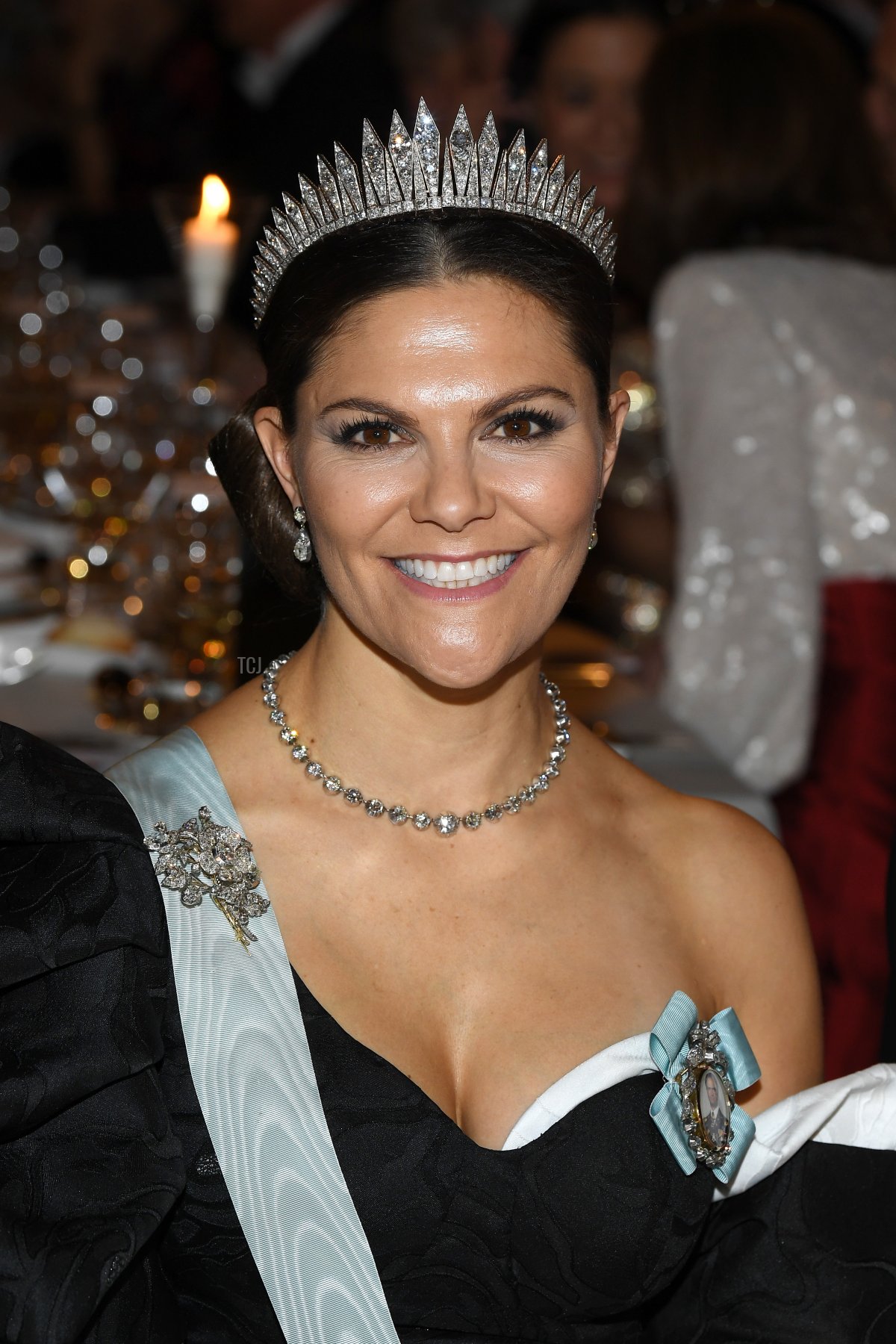 Crown Princess Victoria of Sweden attends the Nobel Prize Banquet 2019 at City Hall on December 10, 2019 in Stockholm, Sweden