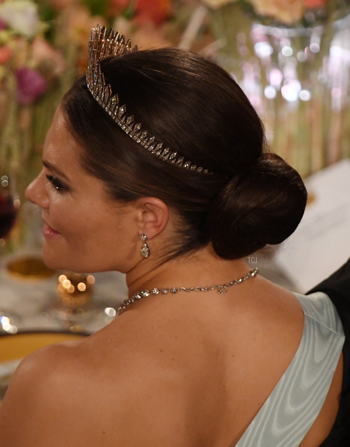 Crown Princess Victoria of Sweden attends the Nobel Prize Banquet 2019 at City Hall on December 10, 2019 in Stockholm, Sweden