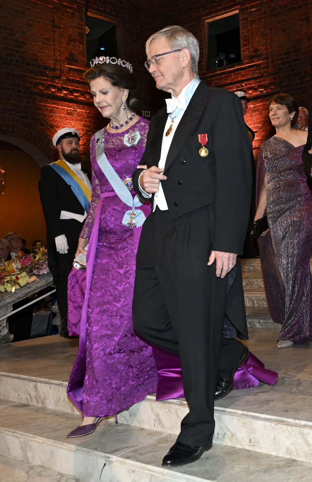 Queen Silvia of Sweden attends the Nobel Prize Banquet 2022 at Stockholm City Hall on December 10, 2022 in Stockholm, Sweden