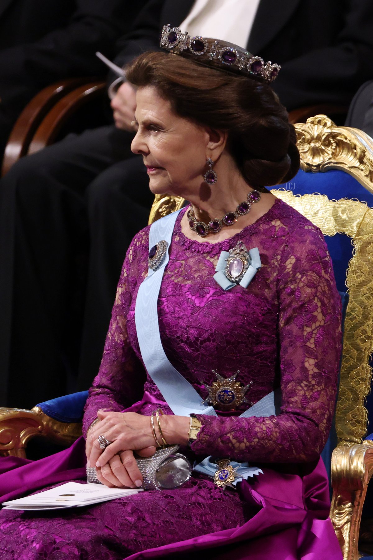 Queen Silvia of Sweden attends the Nobel Prize Ceremony 2022 at Stockholm Concert Hall on December 10, 2022 in Stockholm, Sweden