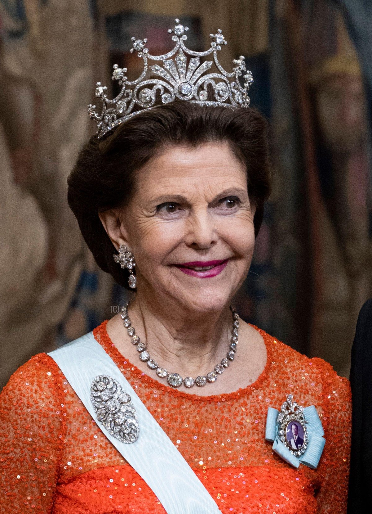 Queen Silvia and King Carl Gustaf attend the King's dinner for the Nobel laureates at the Royal Palace in Stockholm, Sweden, 11 December 2022