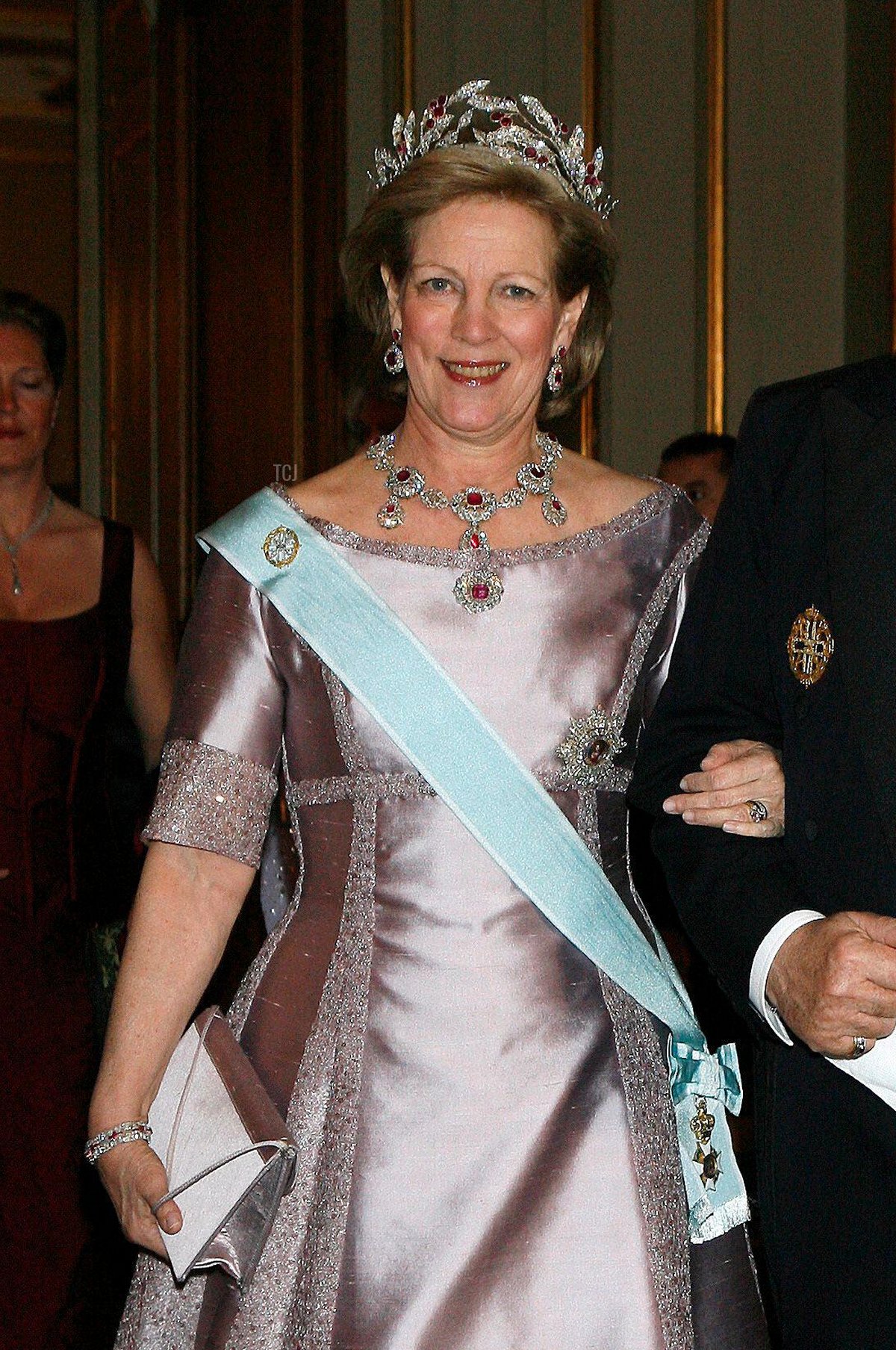 King Constantine and Queen Anne-Marie of Greece arrive for the a concert given at Stockholm Palace today as a part of the 60th birthday of King Carl XVI Gustaf of Sweden in Stockholm on April 30, 2006