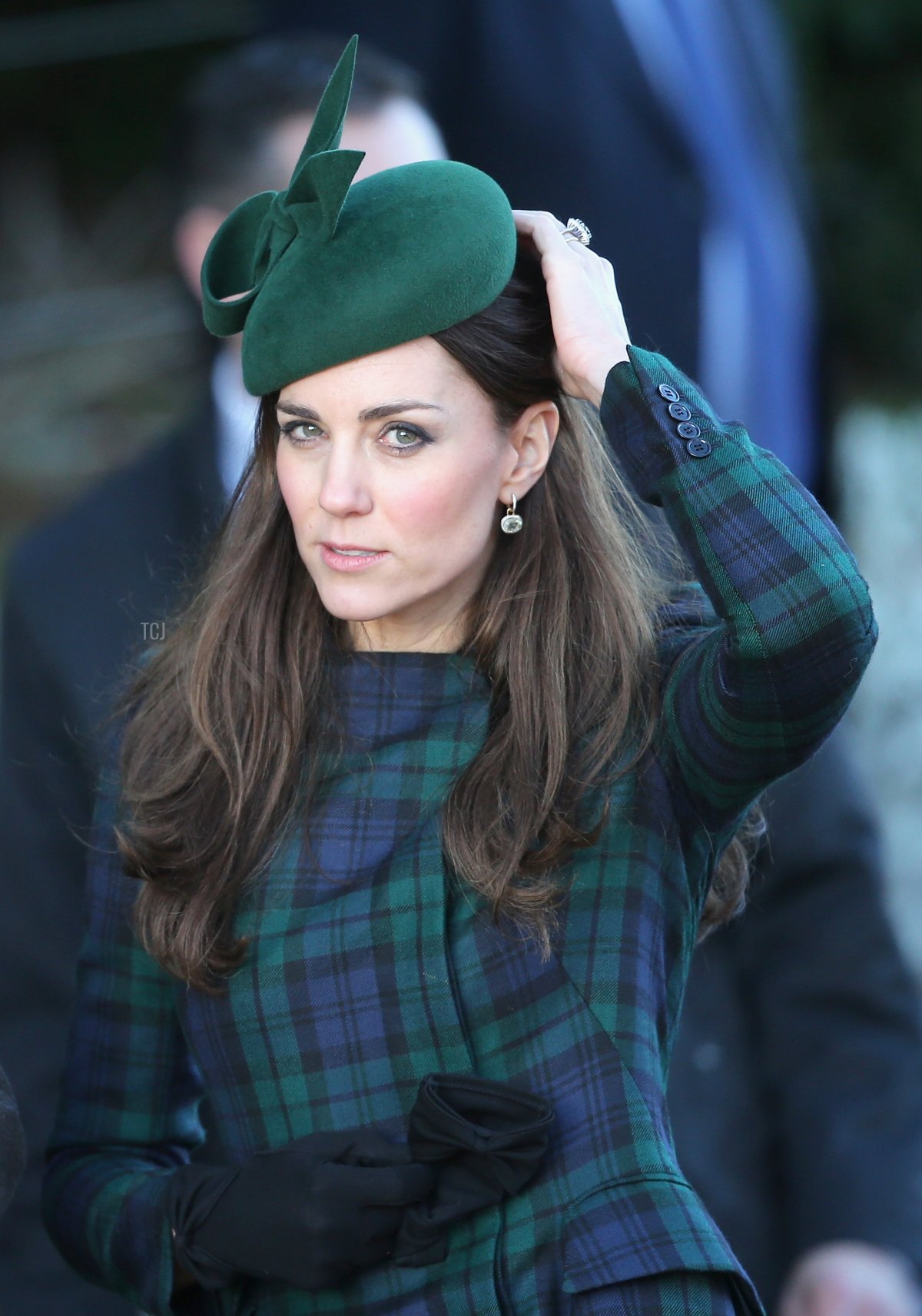 Catherine, Duchess of Cambridge leaves the Christmas Day service at Sandringham on December 25, 2013 in King's Lynn, England