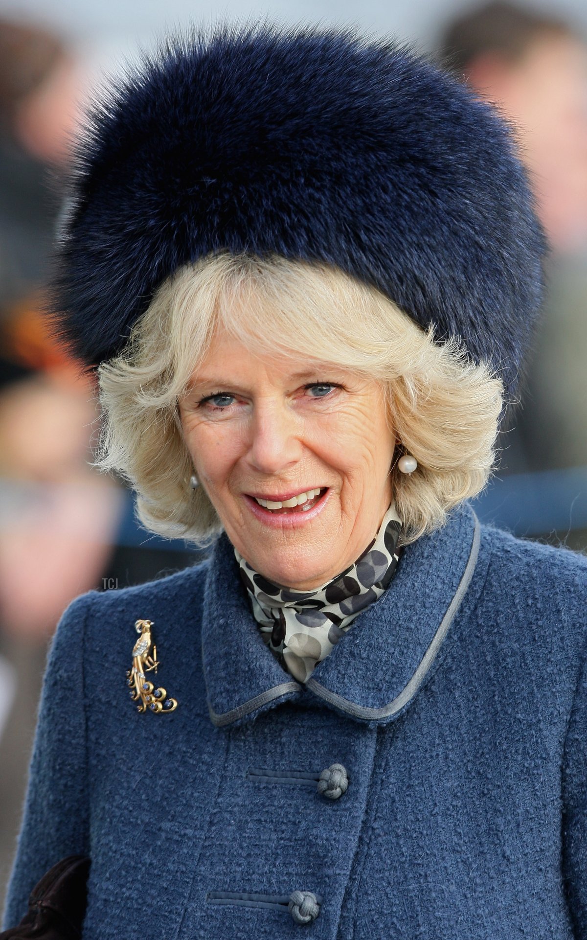 Camilla, Duchess of Cornwall smiles as she arrives to attend the Christmas Day service at Sandringham Church on December 25, 2009 in King's Lynn, England