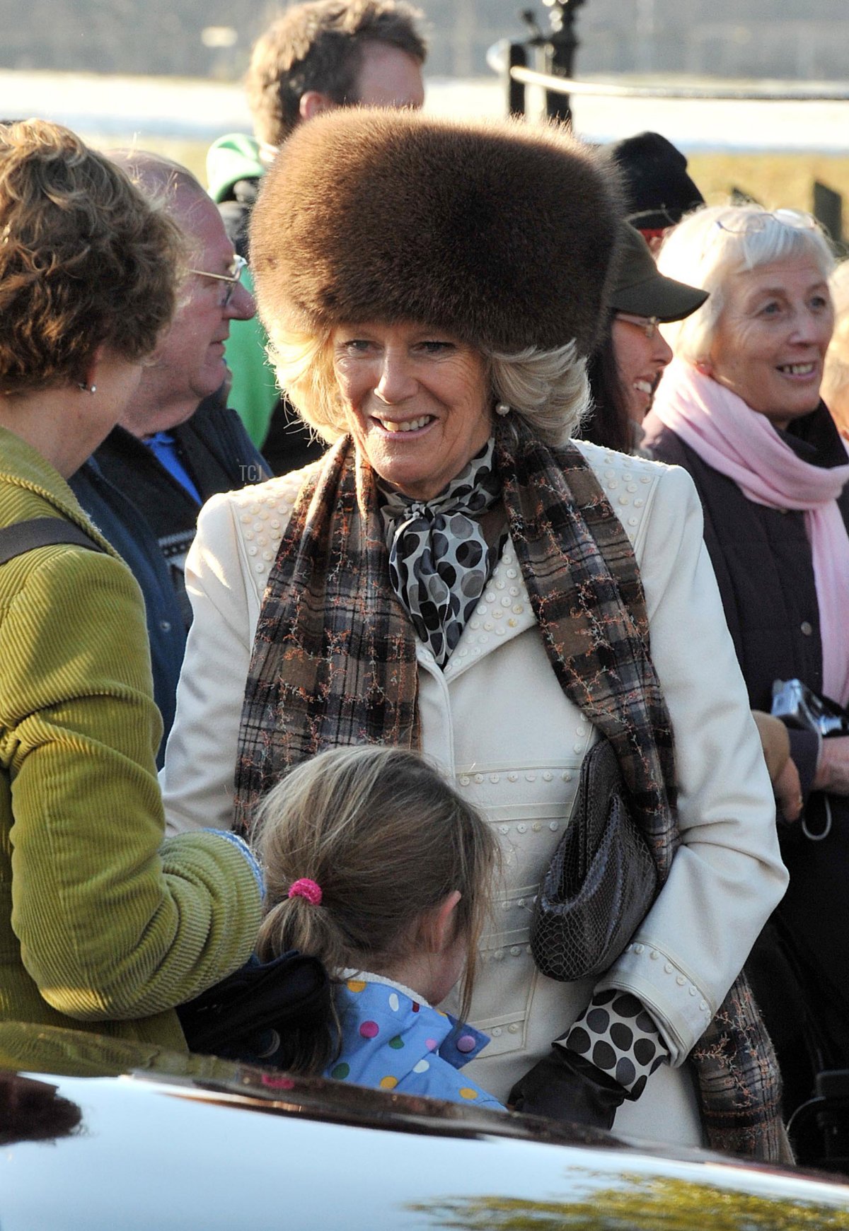 Camilla, Duchess of Cornwall attends the Christmas Day Church Service with other members of the Royal family, at St Mary's Church on December 25, 2010 in Sandringham, England