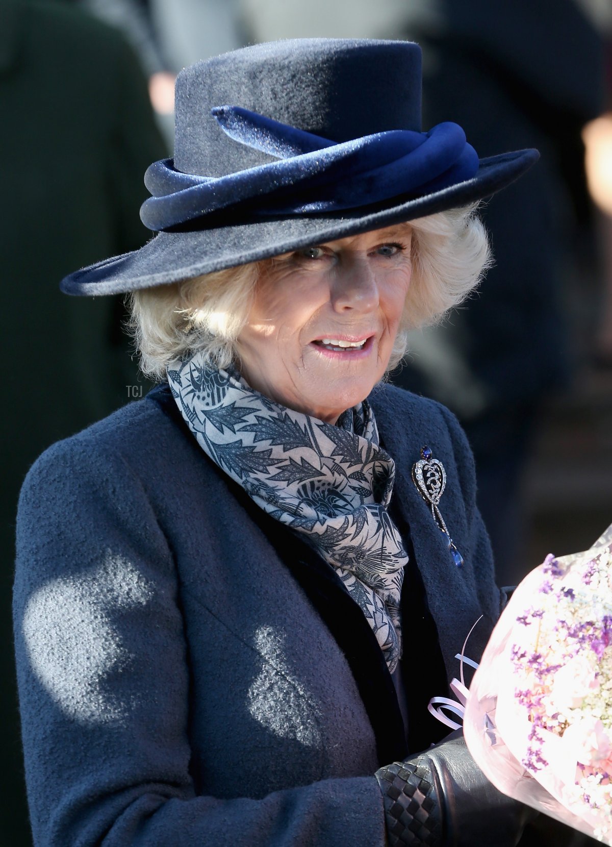 Camilla, Duchess of Cornwall leaves the Christmas Day service at Sandringham on December 25, 2013 in King's Lynn, England