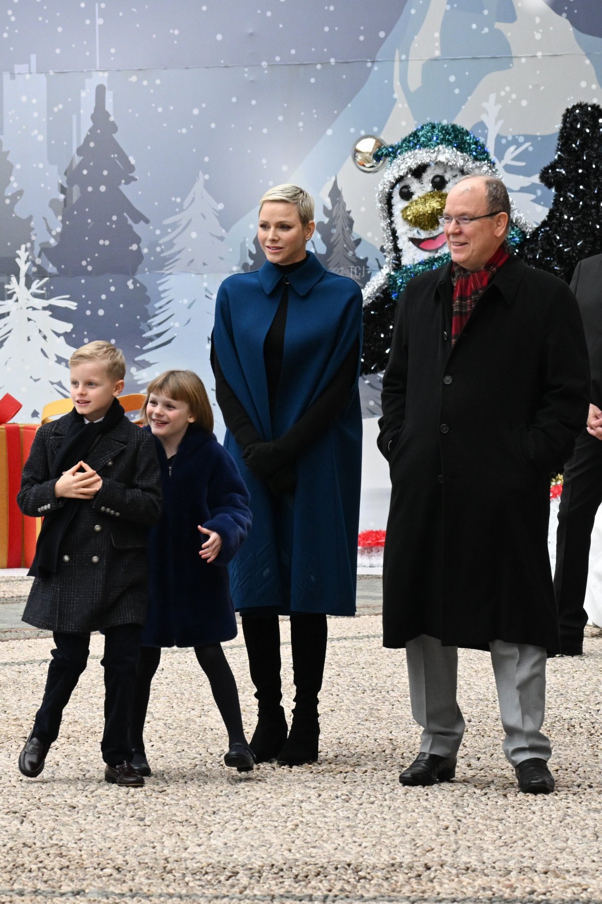 Princess Charlene of Monaco, Prince Albert II of Monaco, Prince Jacques of Monaco and Princess Gabriella of Monaco attend the Christmas Tree at Monaco Palace on December 14, 2022 in Monaco