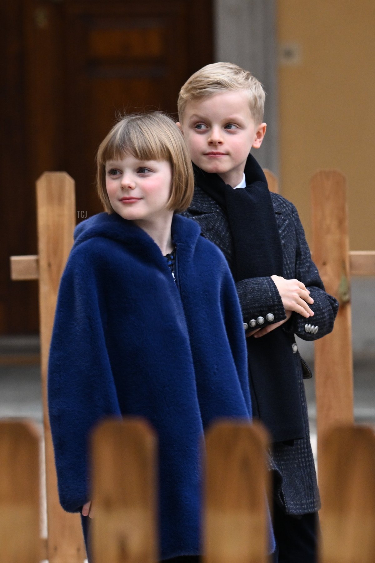 Prince Jacques of Monaco and Princess Gabriella of Monaco attend the Christmas Tree at Monaco Palace on December 14, 2022 in Monaco