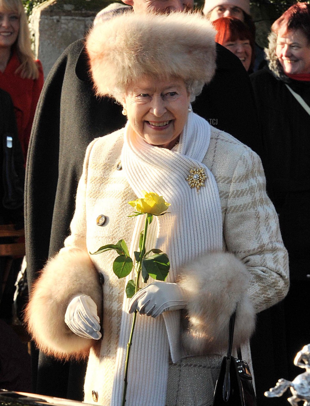 Queen Elizabeth II attends the Christmas Day Church Service with other members of the Royal family, at St Mary's Church on December 25, 2010 in Sandringham, England