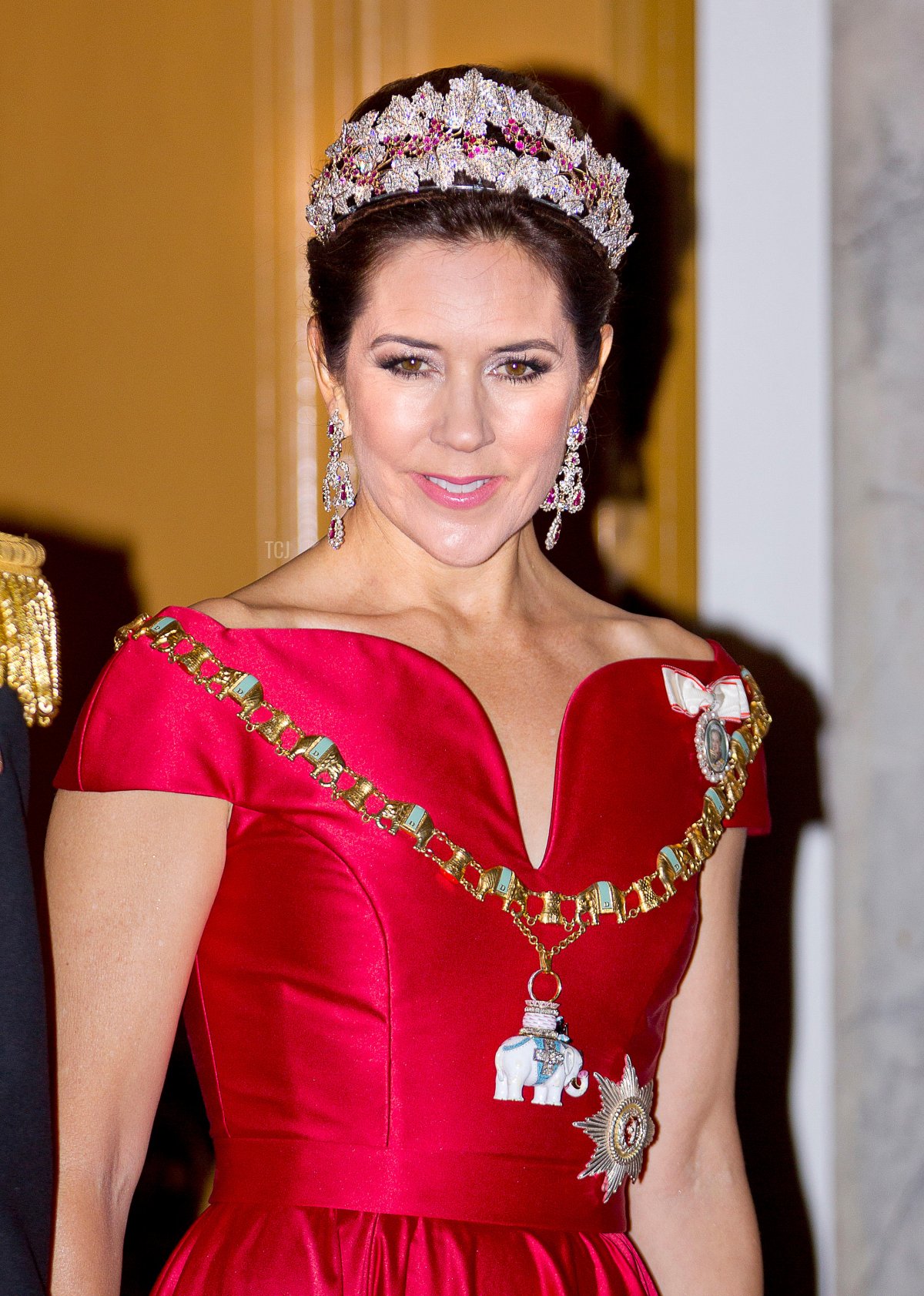 Crown Princess Mary of Denmark arrives at Amalienborg Palace in Copenhagen, on January 1, 2018, to attend the New Years reception (Albert Nieboer/DPA Picture Alliance/Alamy)